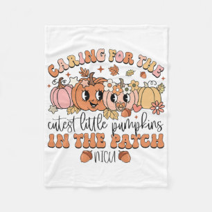 Caring For The Cutest Little Pumpkins In The Patch Fleece Blanket