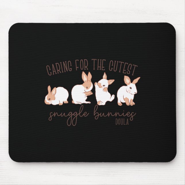Caring For The Cutest Snuggle Bunnies  Mouse Mat (Front)