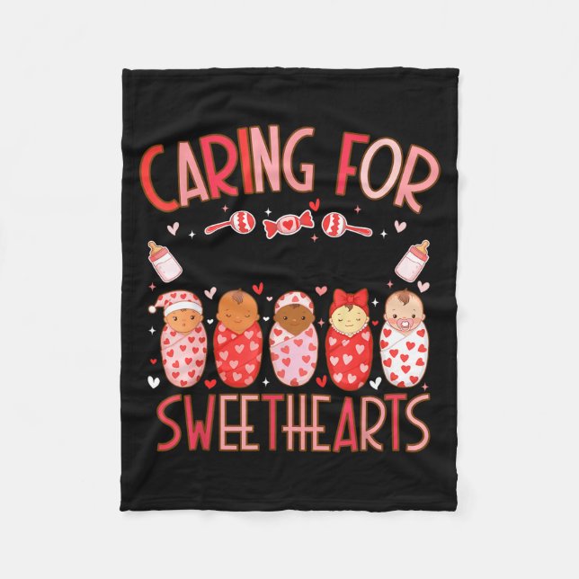 Caring For The Cutest Sweethearts Nicu Nurse Valen Fleece Blanket (Front)
