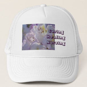 Caring Healing Nursing Hat gifts Floral Pink White
