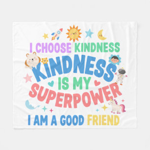 Caring Heart Message for Little Kind Kids Fleece Blanket