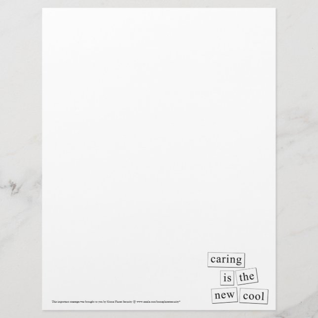 Caring is the New Cool Customized Letterhead (Front)