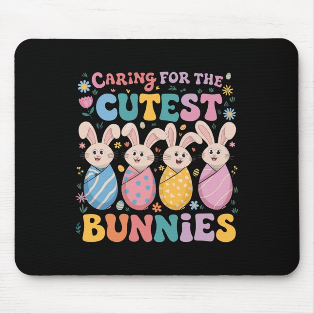 Caring Nicu Nurse Celebrating Easter With Cutest M Mouse Mat (Front)