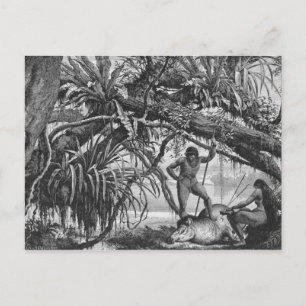 Caripuna Indians with tapir Postcard