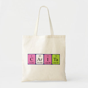 Carita periodic table name tote bag