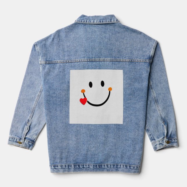 Carita Smiley with Heart Denim Jacket (Back)