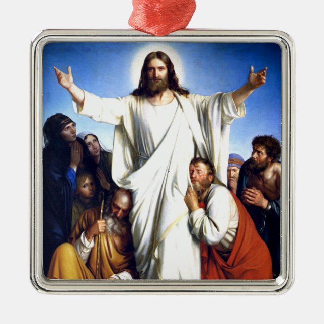 Carl Bloch artwork, Christus Consolator Metal Tree Decoration (Front)