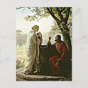 Carl Bloch: Woman at the Well painting Postcard