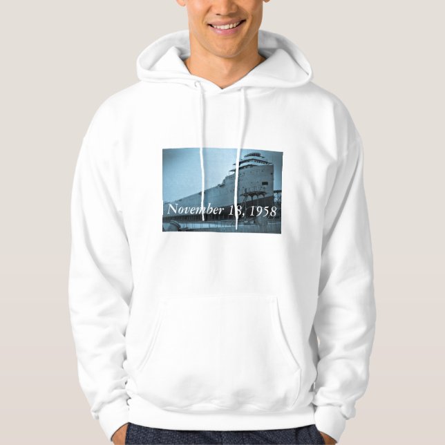 Carl D. Bradley with Crew Names (Blue Sepia) Hoodie (Front)