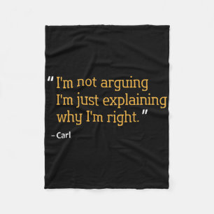 Carl Gift Quote Funny Birthday Personalised Name I Fleece Blanket
