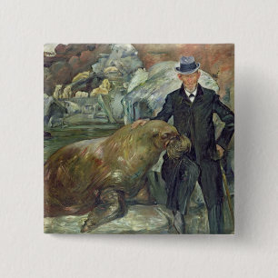 Carl Hagenbeck in His Zoo, 1911 15 Cm Square Badge