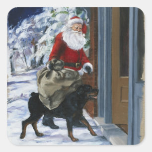 Carl Helping Santa Claus from <Carl's Christmas> b Square Sticker