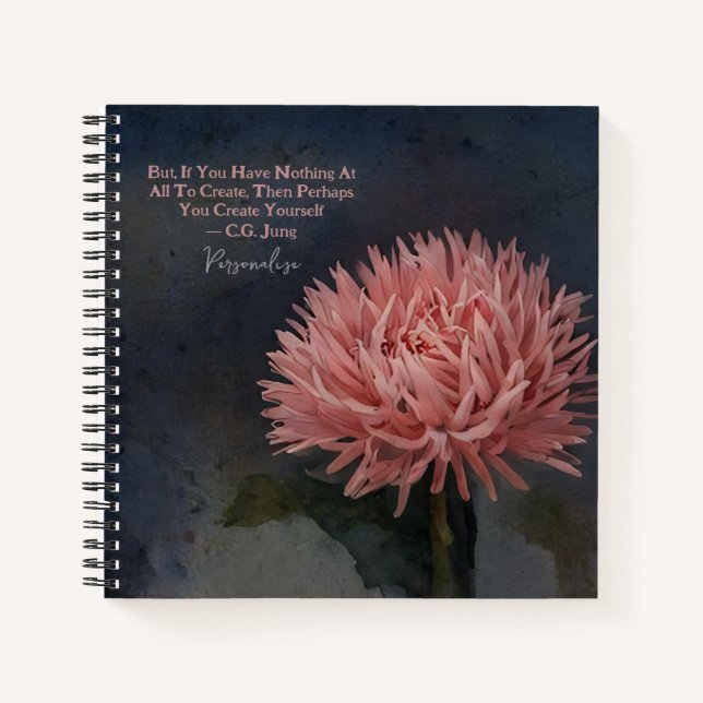 Carl Jung Creative Quote Cute Pink Flower Journal (Front)