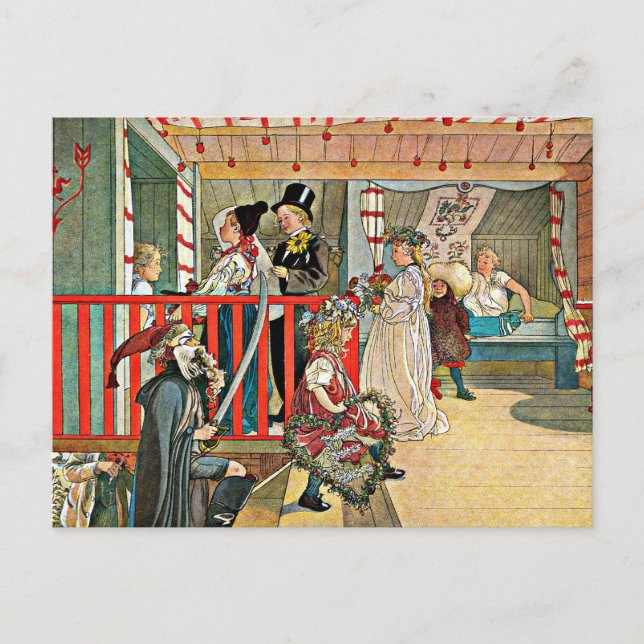 Carl Larsson - A Day of Celebration  Postcard (Front)