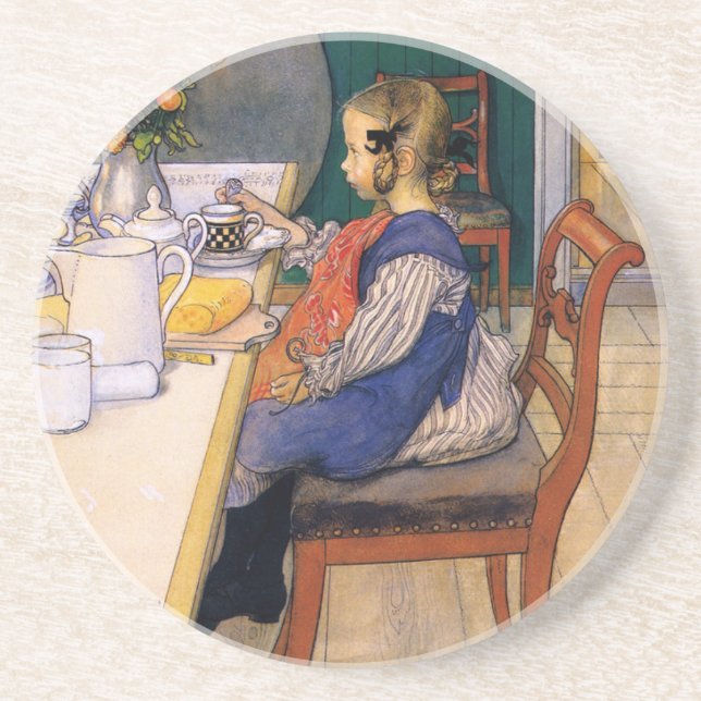 Carl Larsson A Late Risers Miserable Breakfast Coaster (Front)