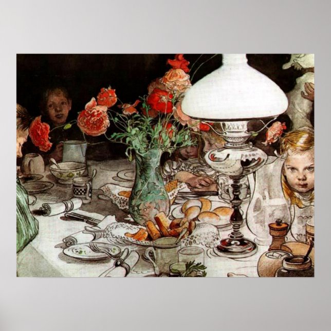 Carl Larsson - Around the Lamp Poster (Front)