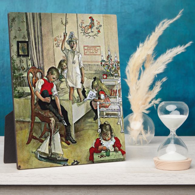Carl Larsson art: Christmas Morning Plaque (Side)