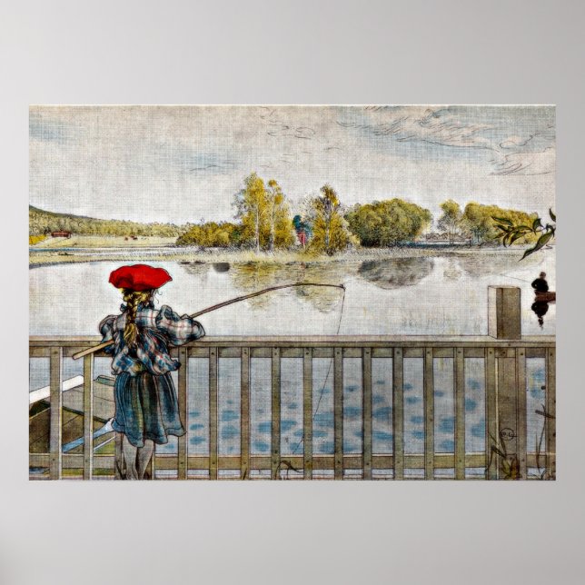 Carl Larsson art: Lisbeth Fishing Poster (Front)