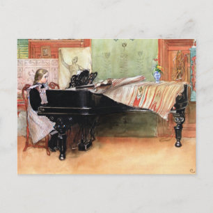 Carl Larsson art: Playing Scales Postcard