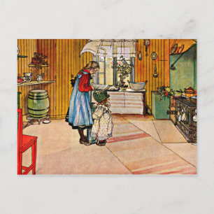 Carl Larsson art: The Kitchen Postcard