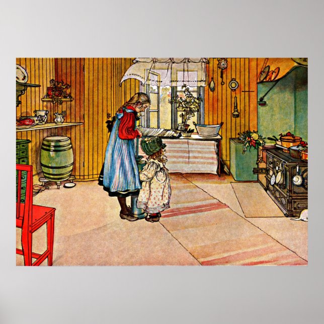 Carl Larsson art: The Kitchen Poster (Front)
