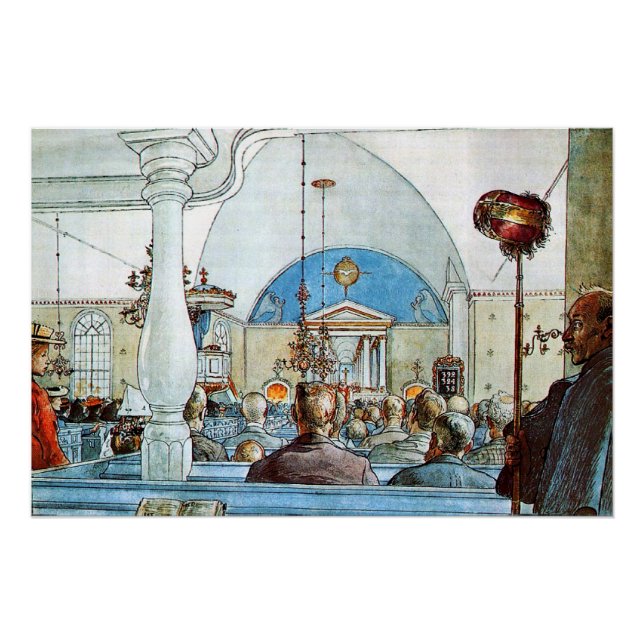 Carl Larsson artwork, At Church Poster (Front)