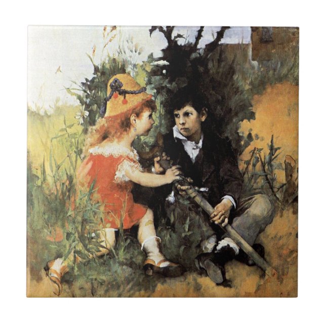 Carl Larsson artwork, Clair Obscur,  Tile (Front)