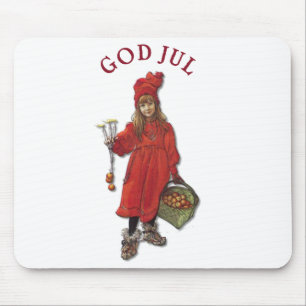 Carl Larsson Brita as Iduna Says God Jul Mouse Mat