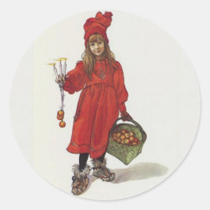 Carl Larsson, "Brita som Iduna" Classic Round Sticker