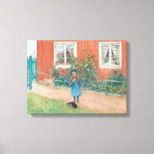 Carl Larsson - Brita With A Cat Canvas Print