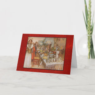 Carl Larsson Christmas Eve with Custom Text Holiday Card