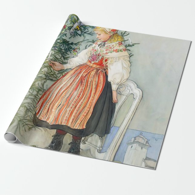 Carl Larsson Christmas Tree Wrapping Paper (Unrolled)