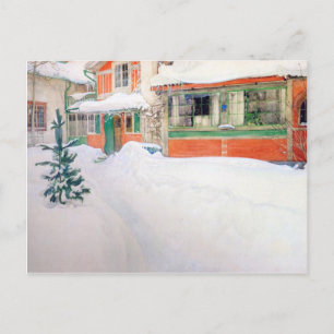 Carl Larsson Cottage in Snow Holiday Christmas Postcard