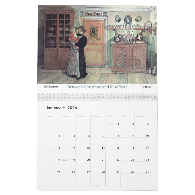 Carl Larsson Food and Family Kitchen 2015 Calendar (Jan 2026)