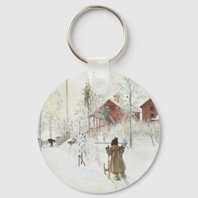 Carl Larsson - Front Yard and the Wash House Key Ring (Front)