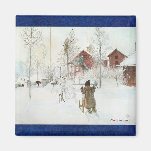 Carl Larsson Front Yard and the Wash House Magnet