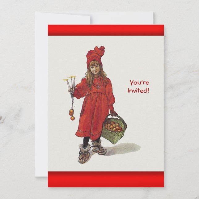 Carl Larsson Little Swedish Girl: Brita as Iduna Invitation (Front)