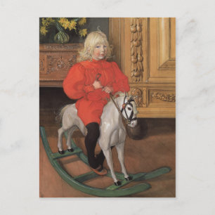 Carl Larsson Murre Boy on rocking horse Postcard