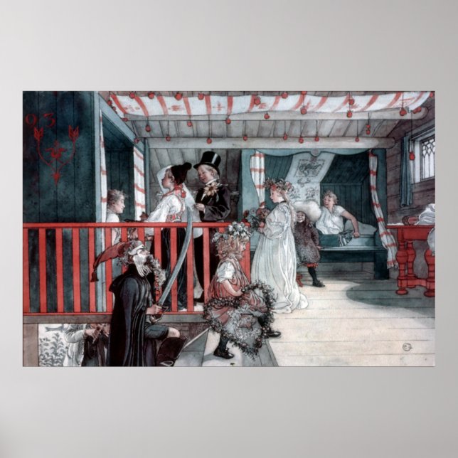 Carl Larsson Name Day at the Storage Shed Poster (Front)