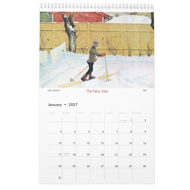 Carl Larsson Out of Doors 2015 Calendar (Jan 2027)