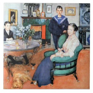 Carl Larsson painting - Hakon, Daga and Edgar, Tile