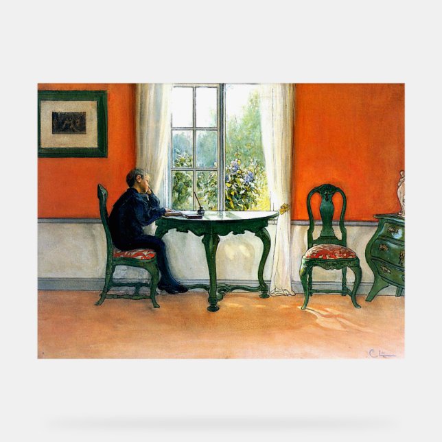 Carl Larsson - Required Reading Acrylic Sign (Front)