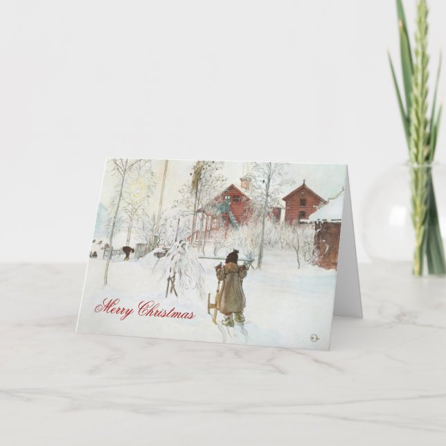 Carl Larsson Scandinavian Winter Home Christmas Holiday Card (Front)