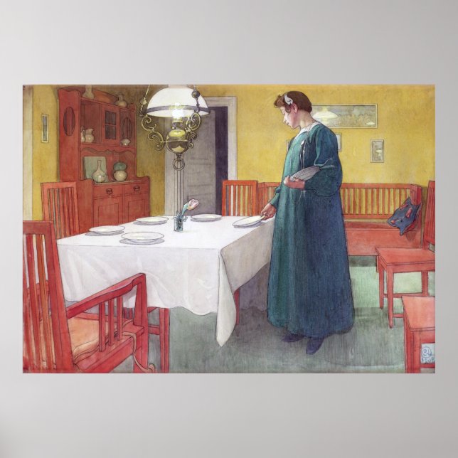 Carl Larsson School Lunch Fine Art Poster Print (Front)