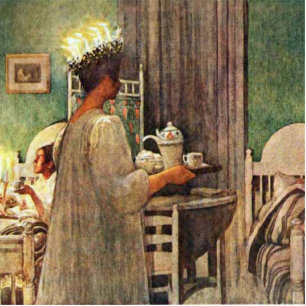 Carl Larsson St. Lucia Day Christmas in Sweden Photo Sculpture Magnet