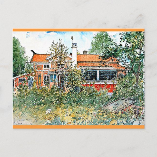 Carl Larsson: The Cottage, Painting by Larsson Postcard (Front)