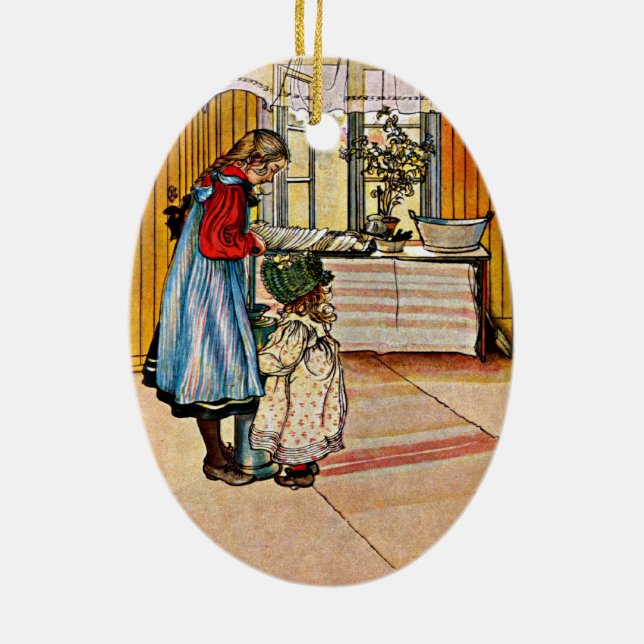 Carl Larsson - The Kitchen Ceramic Tree Decoration (Back)