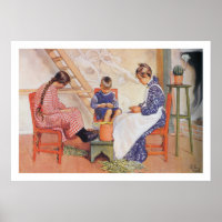 Carl Larsson They Shelled Peas Fine Art Print