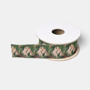 Carl Moll Vintage White Roses Grosgrain Ribbon