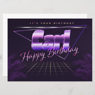 Carl Name First name lila retro card Birthday